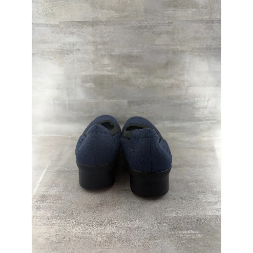 Clarks Cloudsteppers Women Navy Blue Perforated Wedge Pumps Sz 8.5W 261320375060